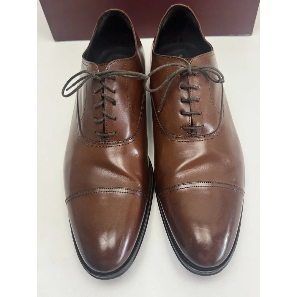 To Boot New York BRANDON Cognac Cap Toe Oxford Lace Up Shoes‎ 13 W Wide W/Box